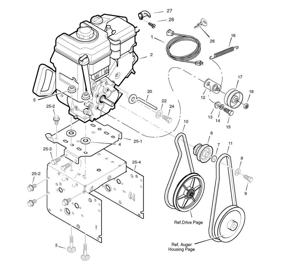 Engine Diagram and Parts List for 6291570X85-18-2847-28 2007 Briggs and Stratton Snow Blower